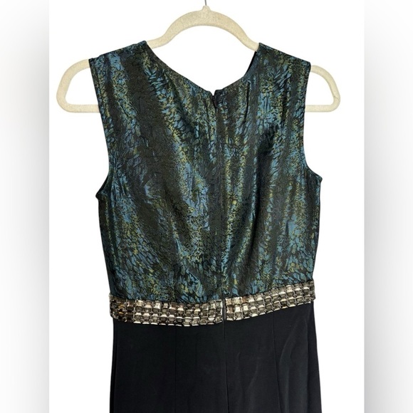 Bianca Niro Elegant Black Multi-print Jewel Embellished Sleeveless Dress Size P - Picture 6 of 12